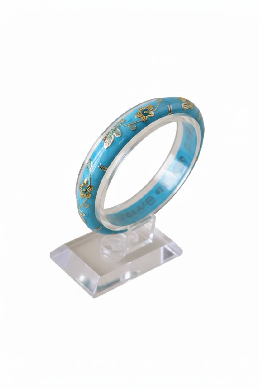 Bracelet thaïlandais bleu clair Laiton et doré
