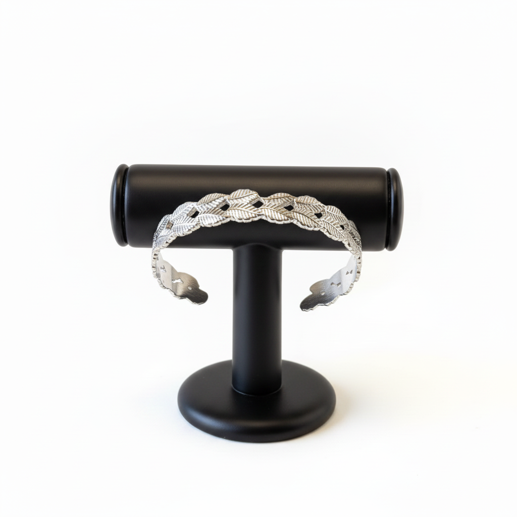 Bracelet jonc fin  acier inoxydable ouvert. Ajustable