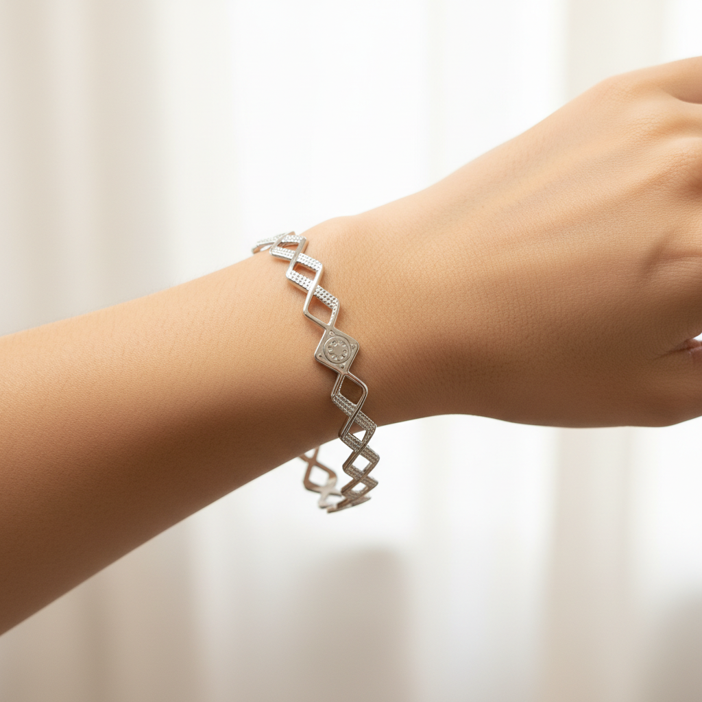 Bracelet jonc acier inoxydable ajustable