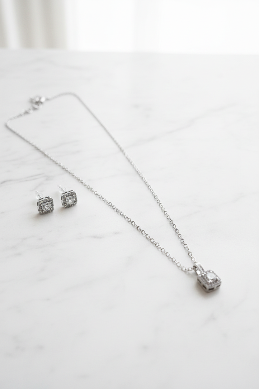 Parure bijoux femme acier inoxydable