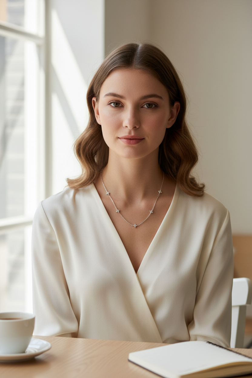 collier acier inoxydable avec petits motifs ajustable 45 cms de longueur ajustable