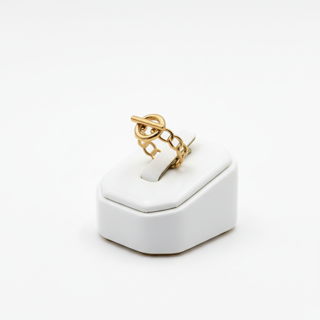Bague acier inoxydable ajustable avec motif