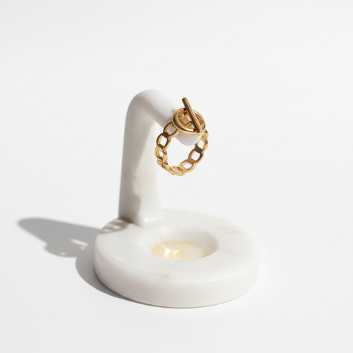 Bague acier inoxydable ajustable avec motif