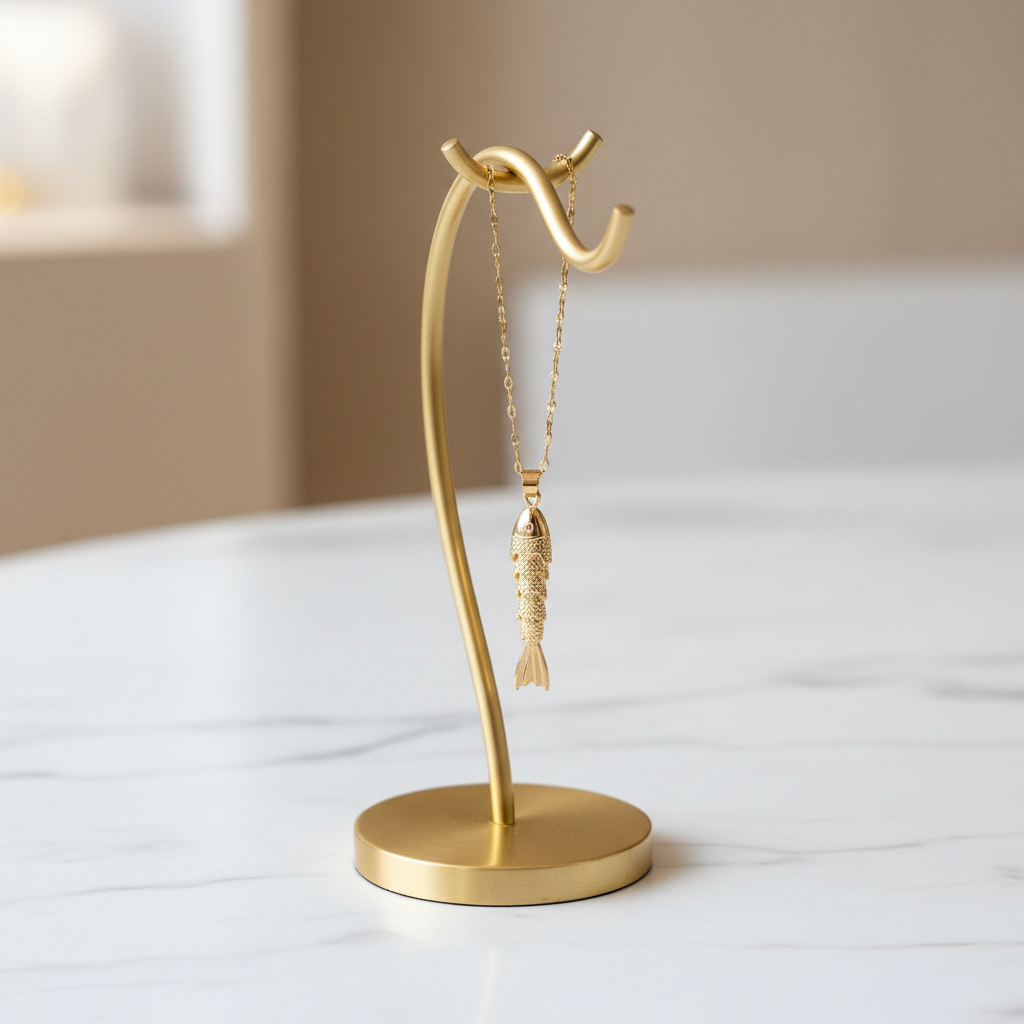 Collier acier inoxydable avec poisson