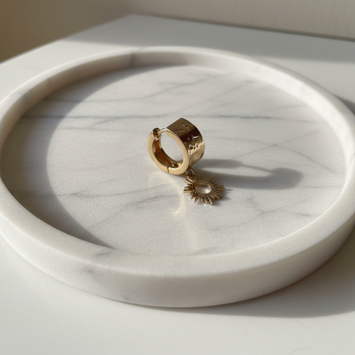 Bague acier inoxydable avec breloque soleil ajustable